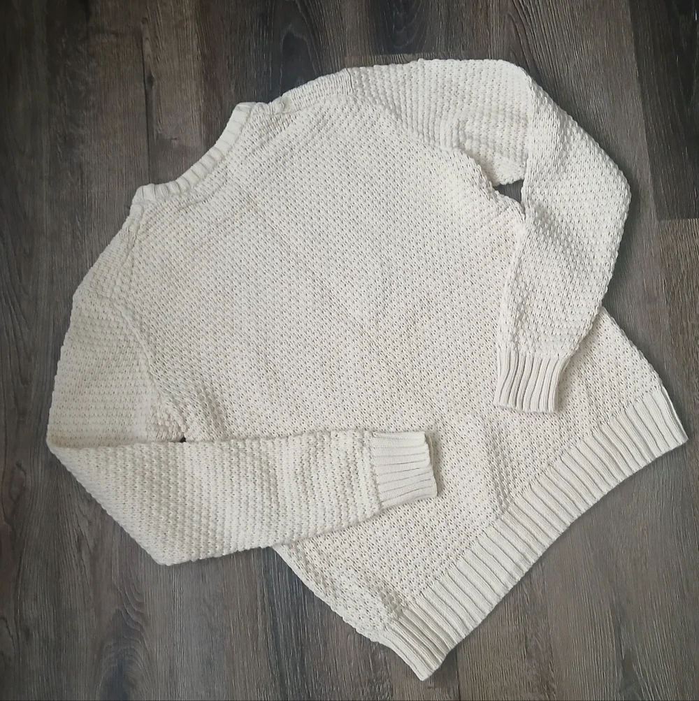 Cream Cable Knit Sweater Cozy Rory Cotton Blend Size Small - Picture 5 of 5